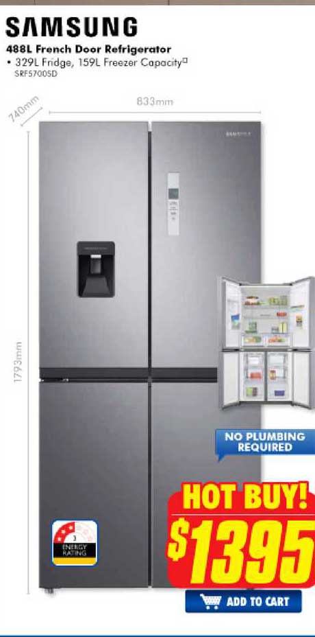 Samsung 488l French Door Refrigerator Offer at The Good Guys