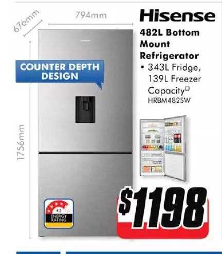 Hisense Bottom Mount Refrigerator Offer at The Good Guys
