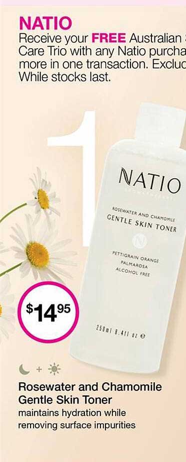 Rosewater And Chamomile Gentle Skin Toner Offer at Priceline