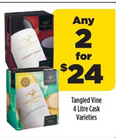 Liquorland Tangled Vine 4 Litre Cask Varieties