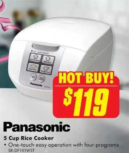 Panasonic SR-DF101WST 5 Cup Rice Cooker at The Good Guys