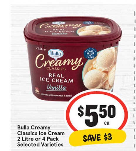 IGA Bulla Creamy Classics Ice Cream