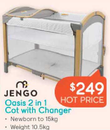 Baby Bunting Jengo Oasis 2 In 1 Cot With Changer
