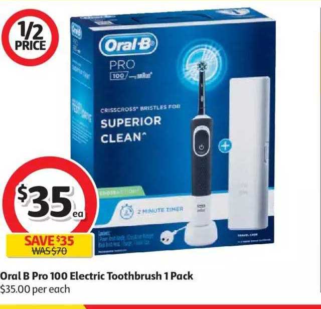 Zeldzaamheid Geurig Wolkenkrabber Oral B Pro 100 Electric Toothbrush 1 Pack Offer at Coles