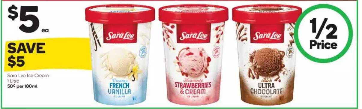 Sara Lee Ice Cream 1 Litre Offer At Woolworths