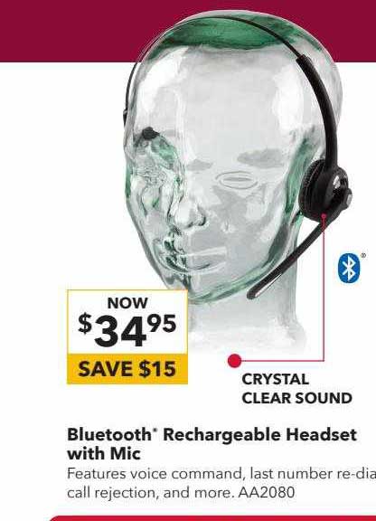 Jaycar Electronics Bluetooth Rechargeable Headset With Mic