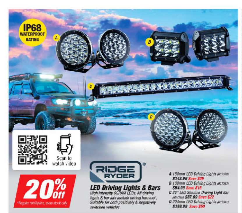 Ridge Ryder LED Driving Lights & Bars Offer at Supercheap Auto 