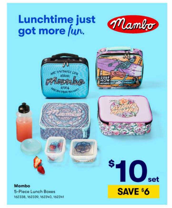 BIG W Mambo 5-piece Lunch Boxes