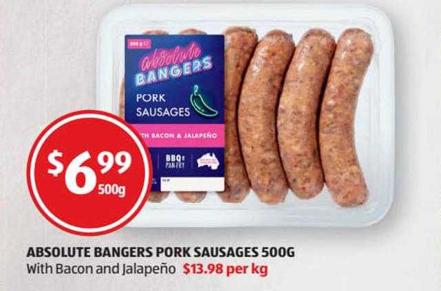 Absolute Bangers Pork Sausages Offer At Aldi 7628