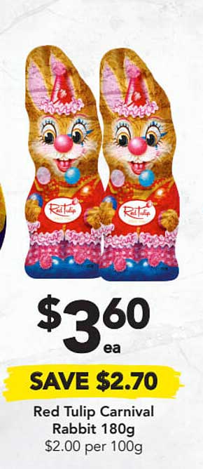Red Tulip Carnival Rabbit Offer at Drakes