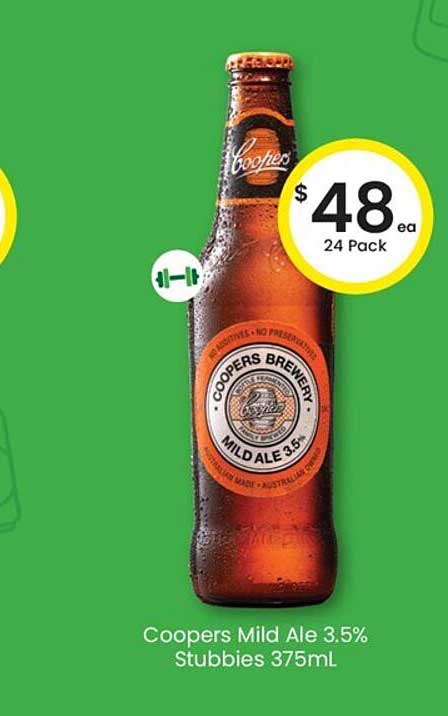 Coopers Mild Ale 3.5% Stubbies 375mL Offer at The Bottle-O - 1Catalogue ...