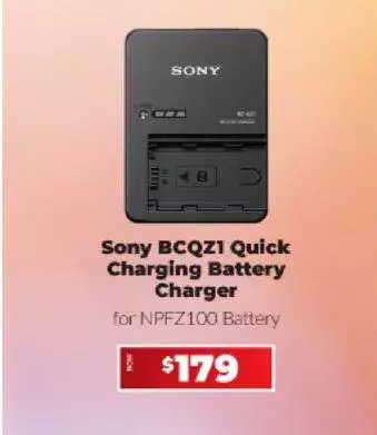 Camera House Sony BCQZ1 Quick Charging Battery Charger