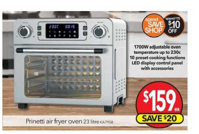 Cheap As Chips Prinetti Air Fryer Oven 23 Litre