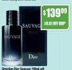 Christian Dior Sauvage 100ml Edt Offer at Chemist Warehouse ...