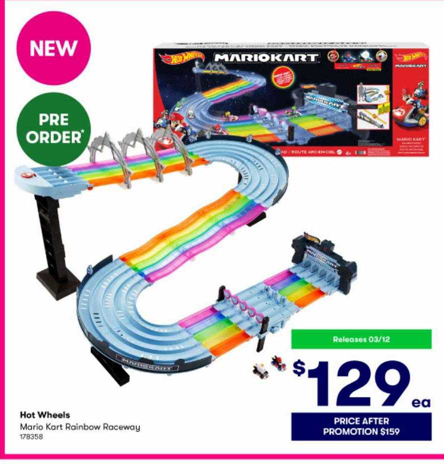 Hot Wheels Mario Kart Rainbow Road Raceway Offer At Mr Toys 3567