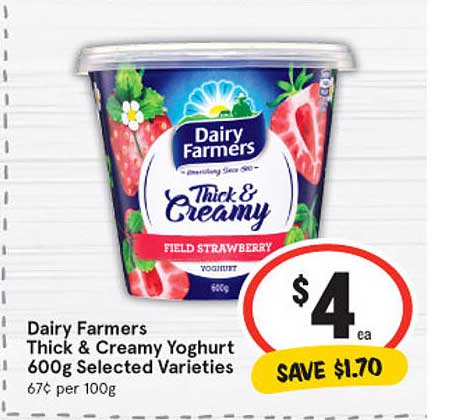 Dairy Farmers Thick & Creamy Yoghurt 600g Offer at IGA