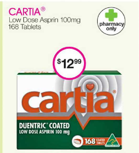 Priceline Cartia® Low Dose Asprin 100mg 168 Tablets