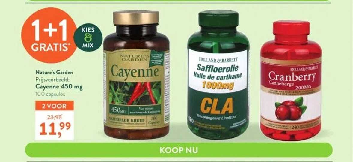 Nature's Garden Cayenne 450 Mg Aanbieding bij Holland & Barrett