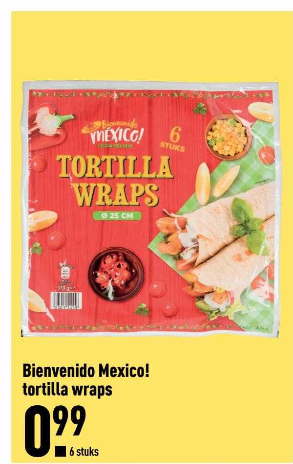 Bienvenido Mexico Tortilla Wraps Aanbieding Bij Aldi Folders Nl