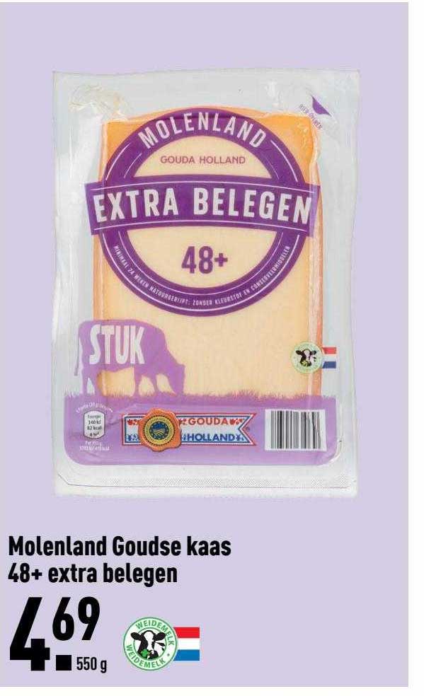 Molenland Goudse Kaas 48+ Extra Belegen Aanbieding Bij ALDI - 1Folders.nl