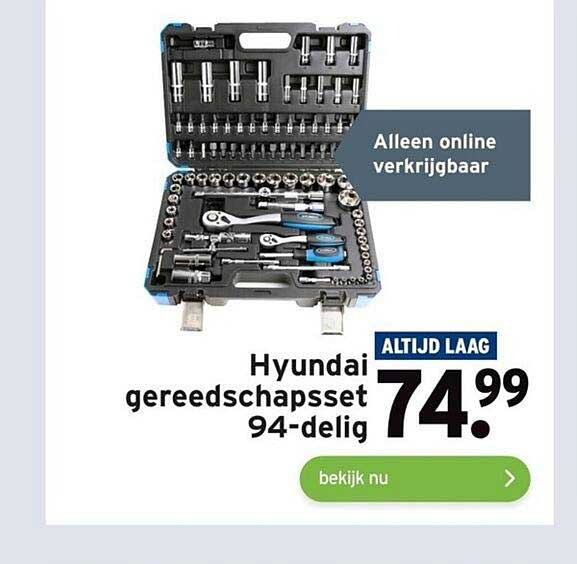 Hyundai Gereedschapsset 94-Delig Aanbieding bij GAMMA