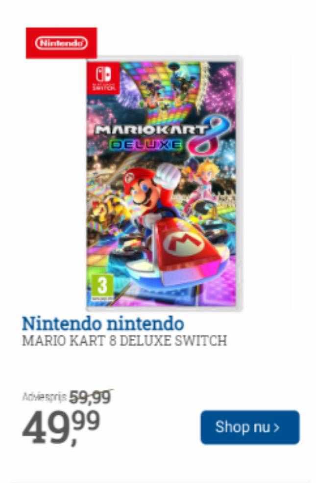 Nintendo Nintendo Mario Kart 8 Deluxe Switch Aanbieding bij BCC ...