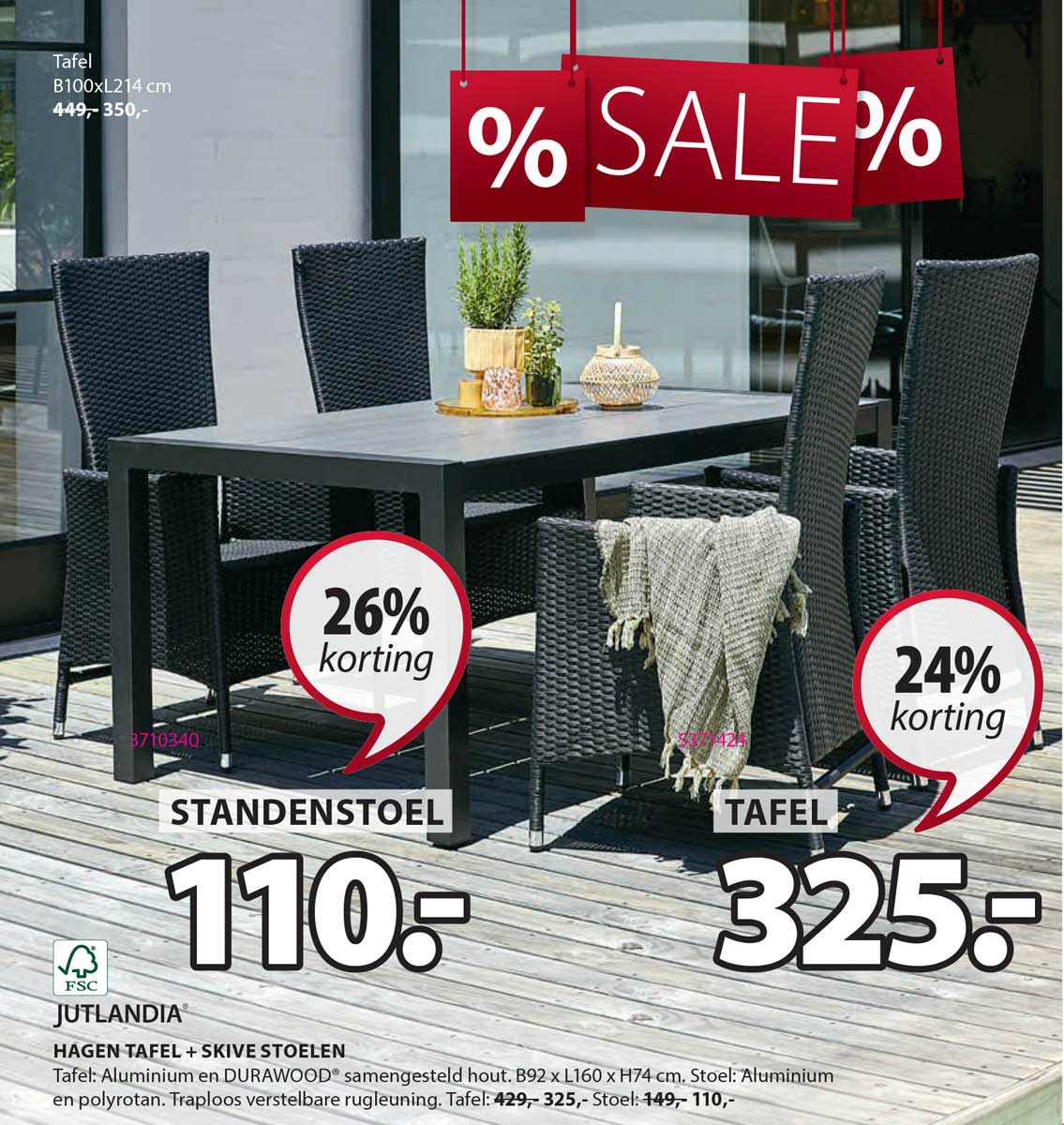 Jutlandia Hagen Tafel + Skive Stoelen Aanbieding bij Jysk 1Folders.nl
