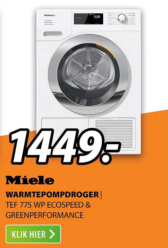 Miele Warmtepompdroger | TEF 775 WP Ecospeed & Greenperformance