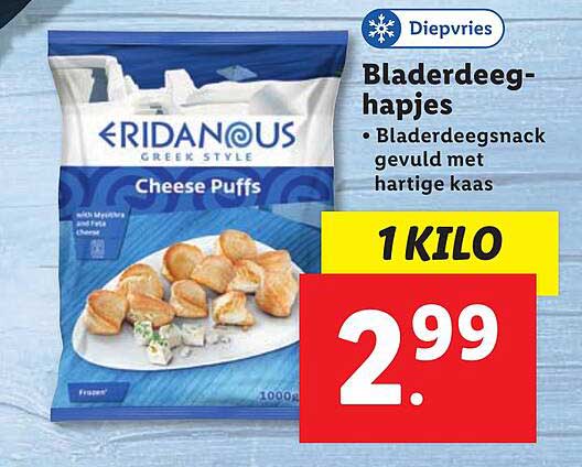 Eridanous Bladerdeeghapjes Aanbieding bij Lidl - 1Folders.nl