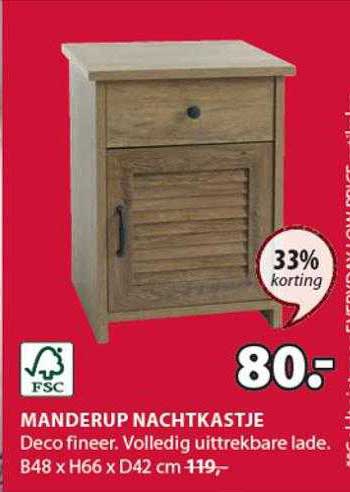 Manderup Nachtkastje 33% Korting Aanbieding bij Jysk - 1Folders.nl