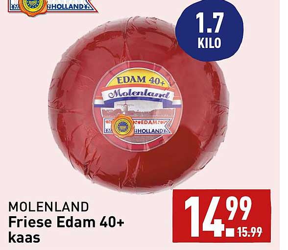 Molenland Friese Edam 40+ Kaas Aanbieding Bij ALDI - 1Folders.nl