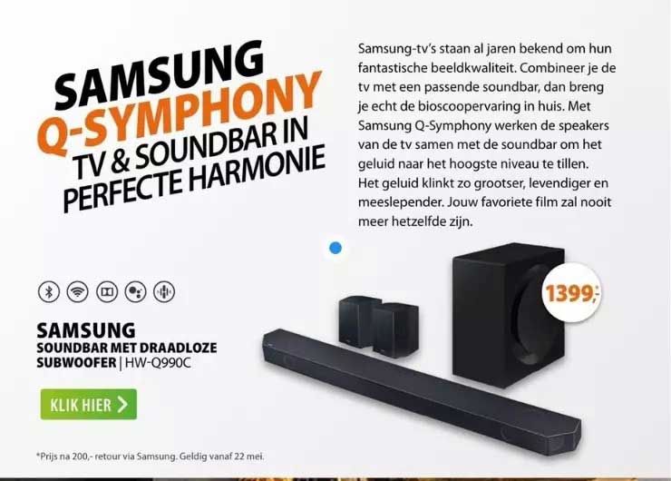 Samsung Soundbar Met Draadloze Subwoofer | HW-Q990C Aanbieding bij ...