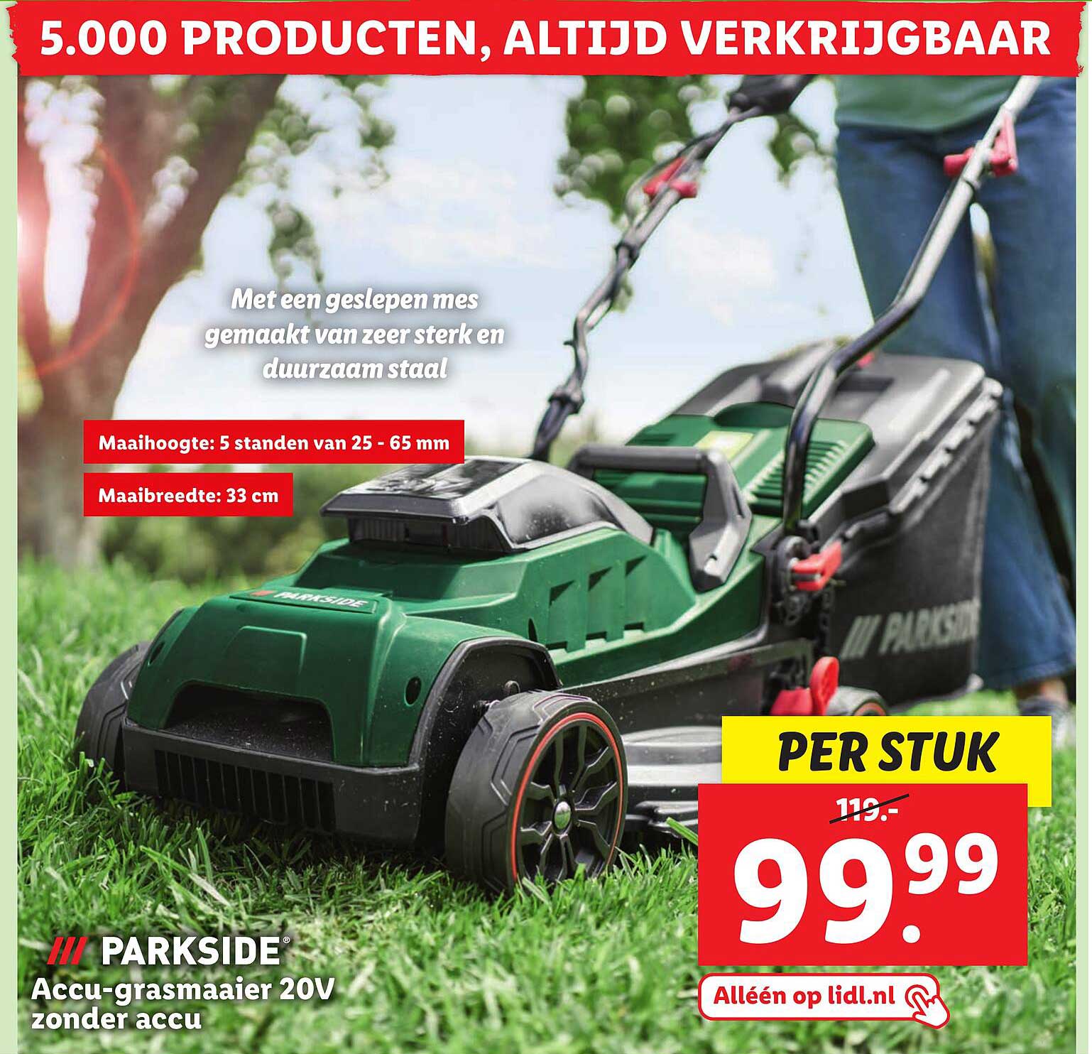 Parkside Accu Grasmaaier V Zonder Accu Aanbieding Bij Lidl Folders Nl