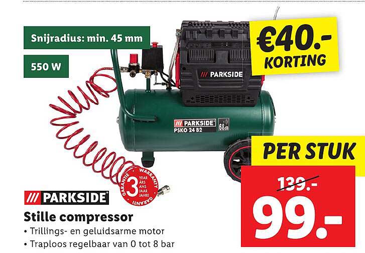 Parkside Stille Compressor Aanbieding Bij Lidl Folders Nl