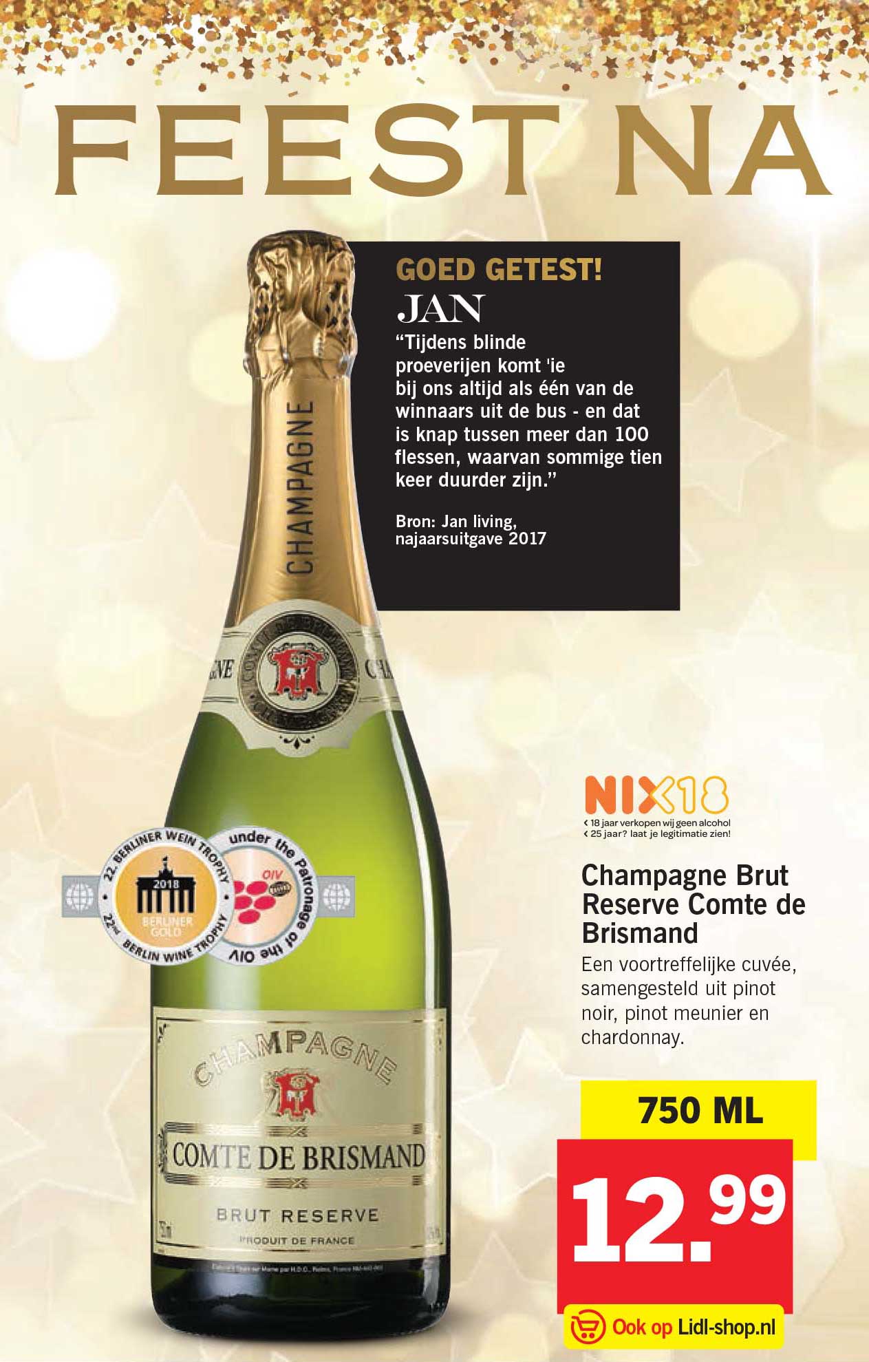 Champagne Brut Reserve bij De Brismand Comte Aanbieding Lidl
