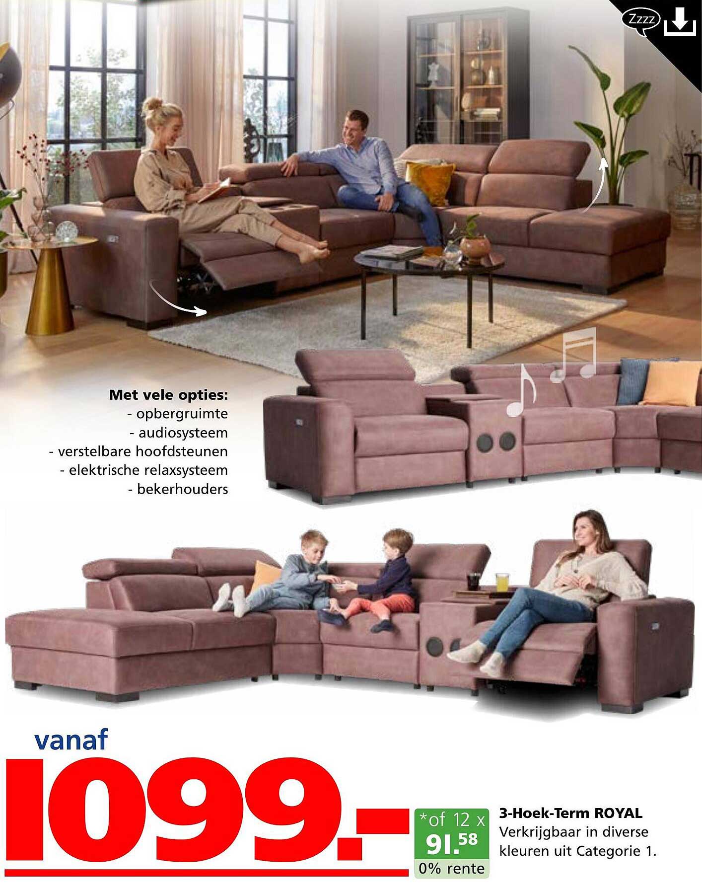 3HoekTerm Royal Hoekbank Aanbieding bij Seats and Sofas 1Folders.nl
