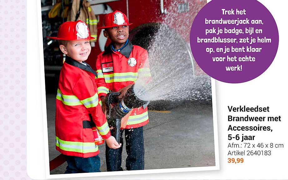 Verkleedset Brandweer Met Accessoires 5 6 Jaar Aanbieding Bij Lobbes 