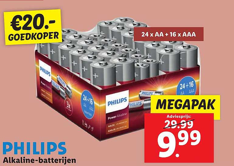 Philips AlkalineBatterijen Aanbieding bij Lidl 1Folders.nl