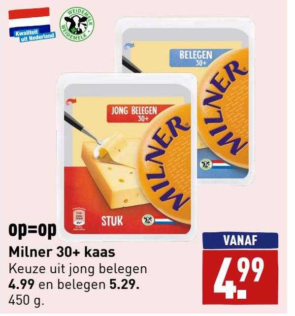 Milner 30+ Kaas Aanbieding Bij ALDI - 1Folders.nl