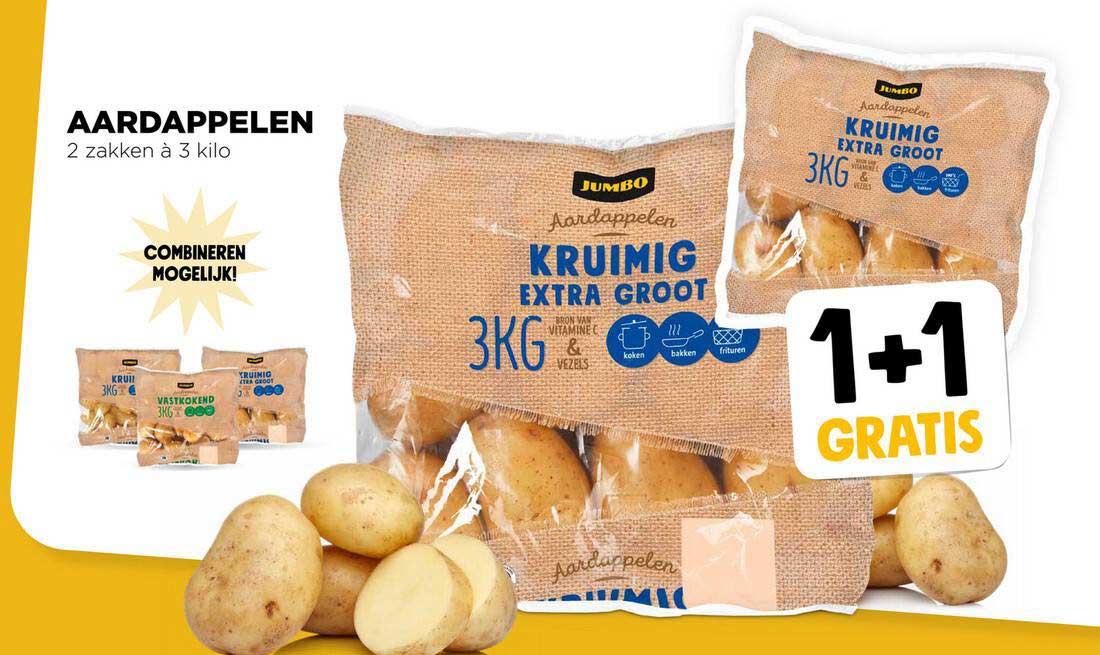 Aardappelen 1+1 Gratis Aanbieding bij Jumbo - 1Folders.nl