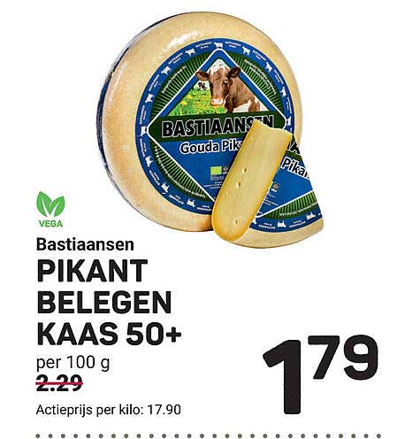 Bastiaansen Pikant Belegen Kaas 50+ Aanbieding Bij Ekoplaza - 1Folders.nl