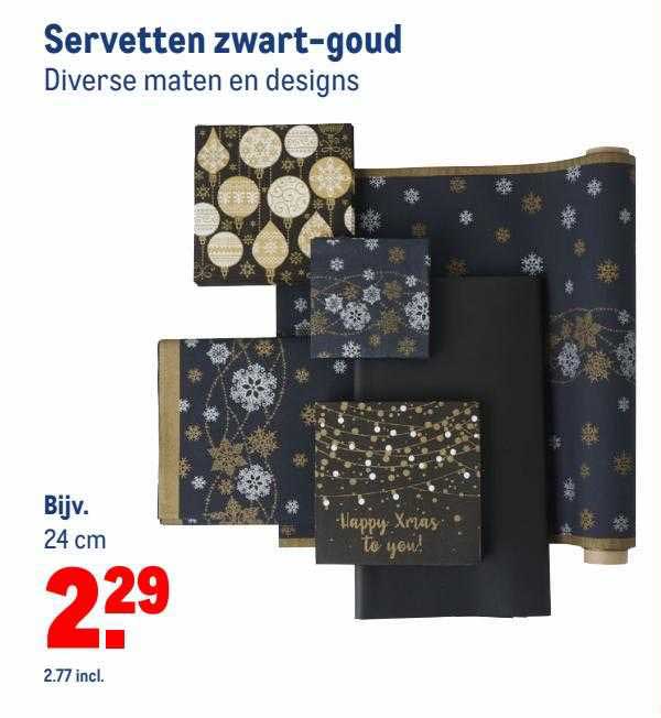 16 Happy Birthday servetten zwart-goud - Vegaoo