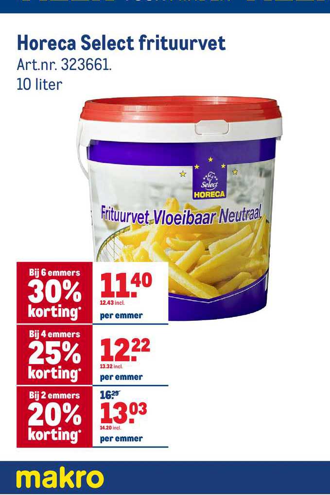 Horeca Select Frituurvet Aanbieding bij Makro - 1Folders.nl
