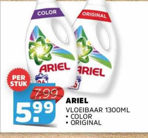 Ariel Vloeibaar 1300ML Color Of Original Aanbieding bij Sahan ...