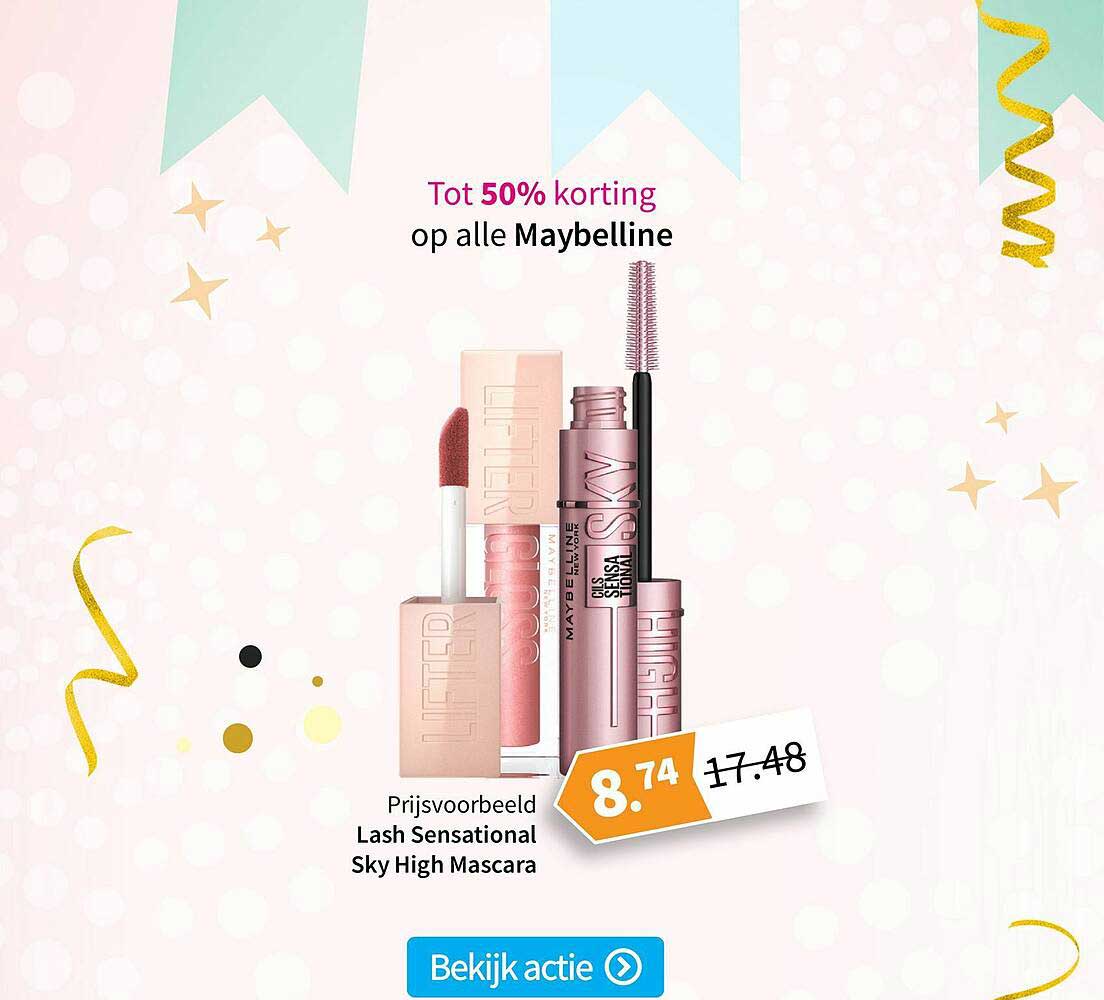 Maybelline Lash Sensational Sky High Mascara Tot 50 Korting Aanbieding bij Plein 1Folders.nl