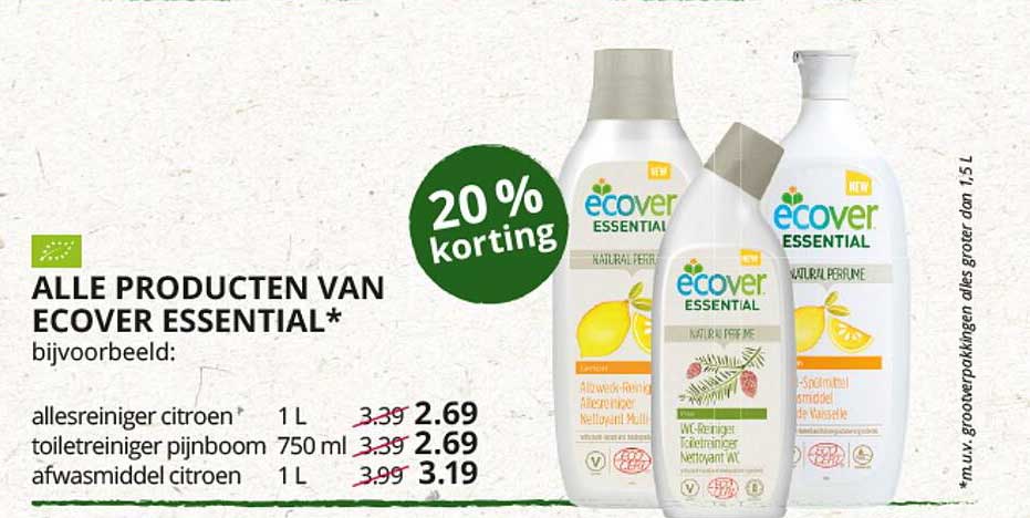 Alle Producten Van Ecover Essential 20% Korting Aanbieding bij ...