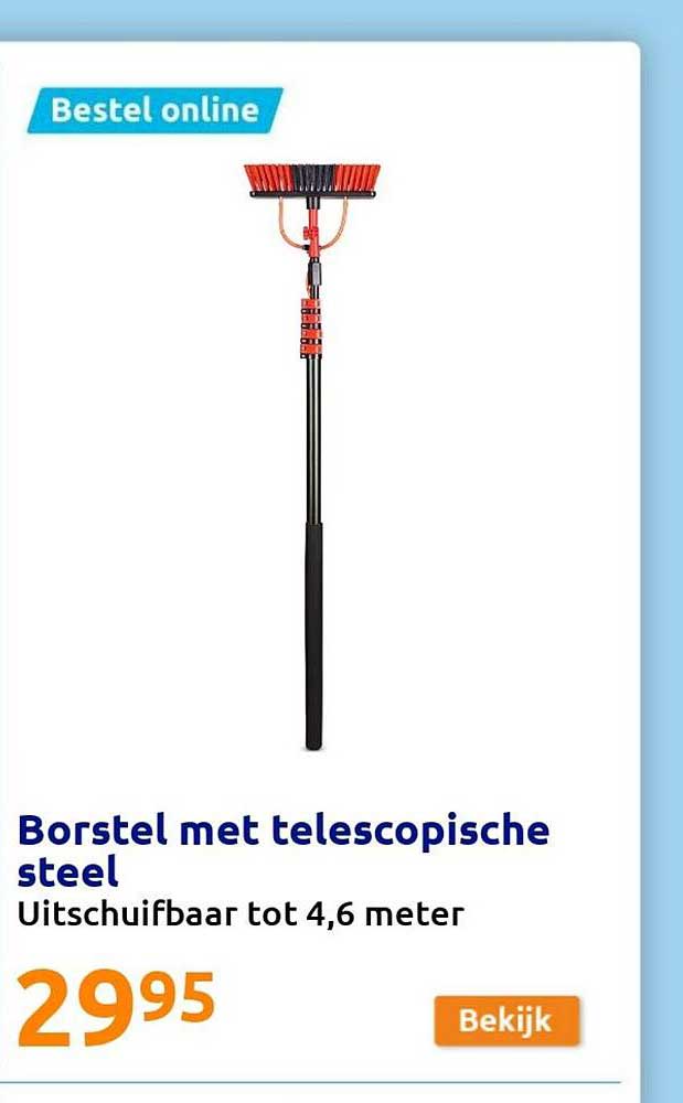 Borstel met telescopische steel aanbieding bij Action