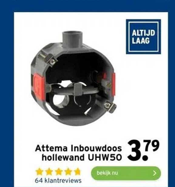 Uhw50 Attema Inbouwdoos Hollewand UHW50 Aanbieding bij GAMMA - 1Folders.nl