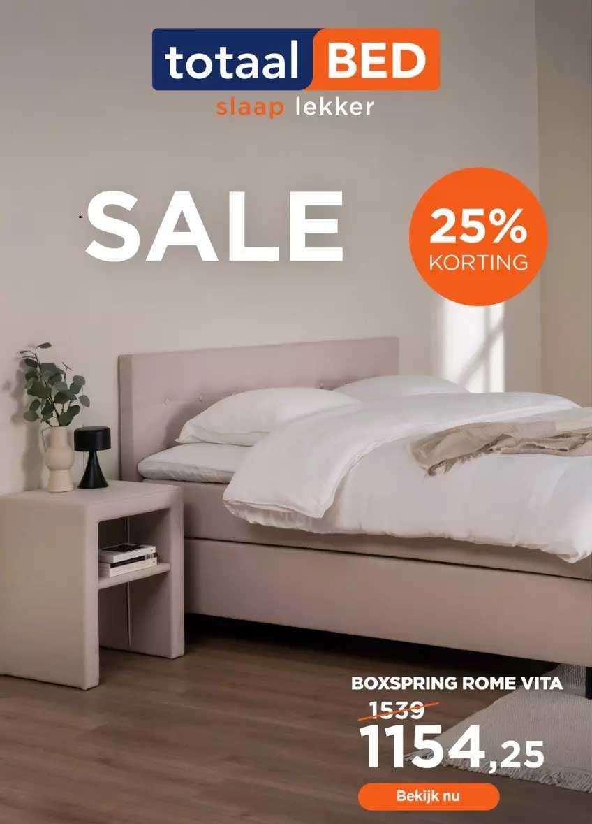 Boxspring Rome Vita Aanbieding bij TotaalBED 1Folders.nl