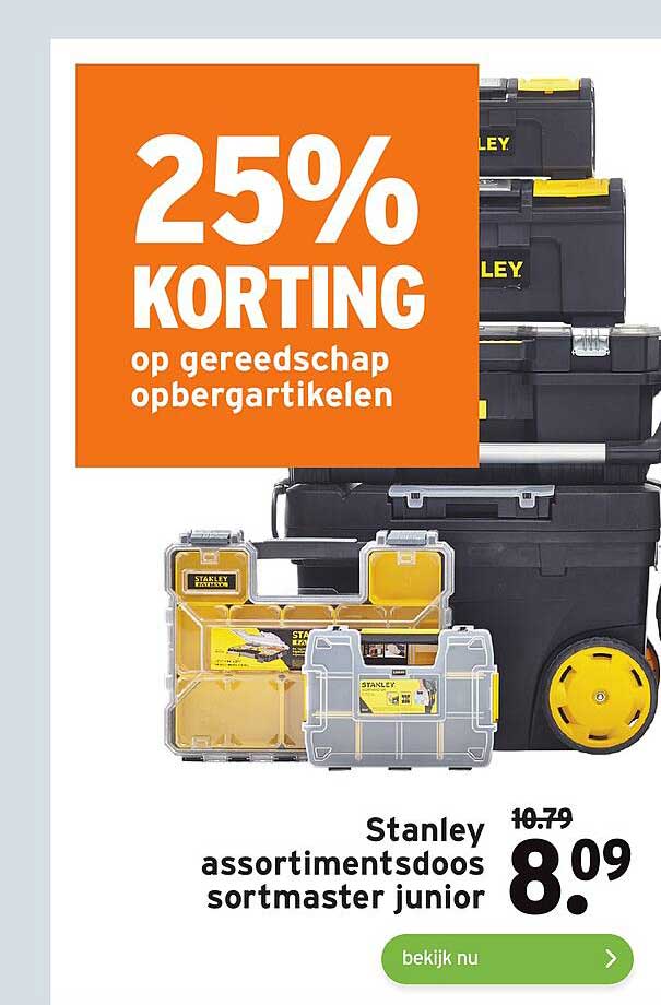 Stanley Assortimentsdoos Sortmaster Junior 25% Korting Aanbieding bij ...